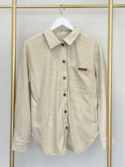 Corduroy Button Pocket Collared Shacket | S-XL