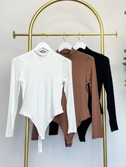 Mock Neck Long Sleeve Bodysuit | S - L *Final Sale*