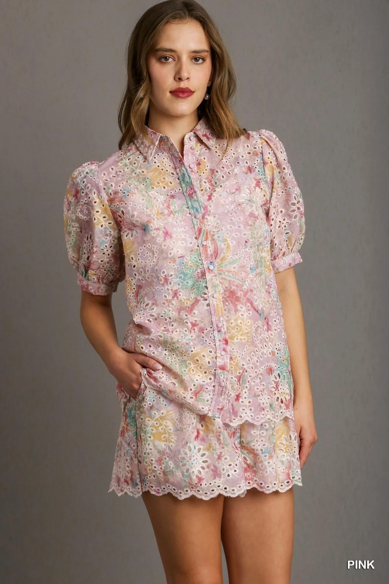 Umgee Floral Eyelet Lace Shorts | S - L Set W/ Sku50050 2 Umgee Floral Eyelet Lace Shorts | S - L Set W/ Sku50050 - Image 2