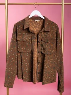 Animal Print Button Down Collared Shacket | S - L