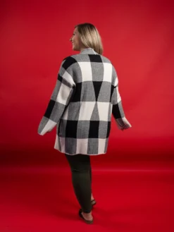 Checkered Open Front Long Sleeve Cardigan W/ Pockets | S - XL -Discount Divas Shop TwzLel5kQsXRhpTZoVDVuUkMTbKkkKjszC0vHOhl