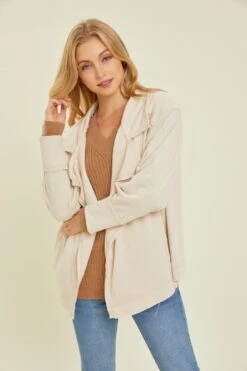 Oversized French Terry Open-Front Cardigan | S - 3XL Heyson