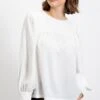 Keyhole Back Crepe Woven Top | S - L Easel