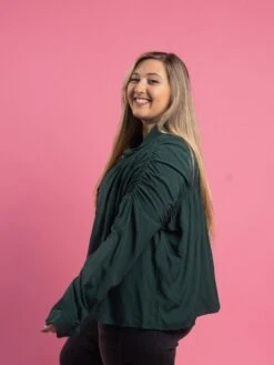 Shirred Shoulders Long Sleeve Button Down Collared Blouse | S-3X -Discount Divas Shop WzyBKbakwwS7JIQIJ7GSue4sR4xCBURHArGcKNLT