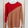 Colorblock Round Neck Long Sleeve Sweater | S - 3X