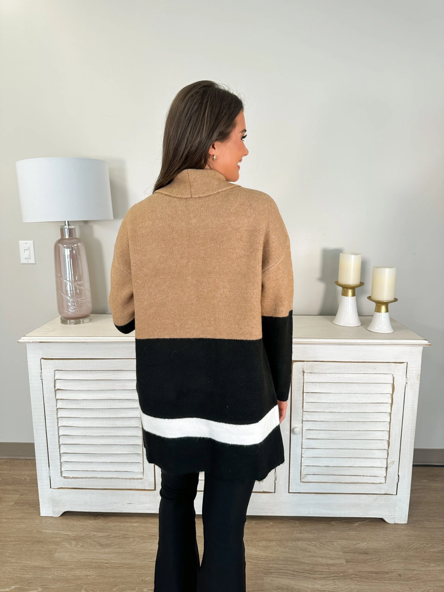 Color Block Open Front Long Sleeve Cardigan W/ Pockets | S-XL 4 Color Block Open Front Long Sleeve Cardigan W/ Pockets | S-XL - Image 4