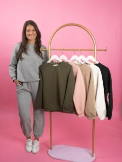 Luxe Lounge Quilted Long Sleeve Crew Pullover | S - 3XL