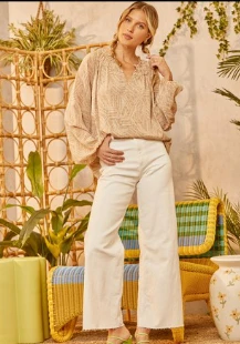 Woven A-Line Print Top | S - L