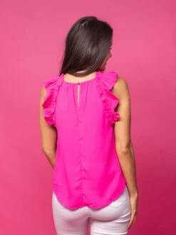 Sleeveless Mock Neck Woven Ruffled Top | S-L -Discount Divas Shop YfySculAej3nzu66QwcIdnuRFZpUnVcNjiMtw9eq