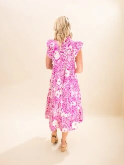 Floral Boho Midi Dress W/ Flutter Sleeves | S-L Coastal Collection -Discount Divas Shop a03546e5ef30f8bbd4f30c9813092db0