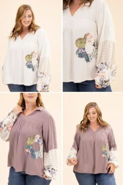 Gauze Patch Detailing Washed Cotton Gauze Tunic | S-L