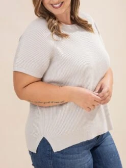Ribbed Short Sleeve Sweater | S-3XL Pair W/ Sku63628 -Discount Divas Shop a0f1d3568dadfb8f640c8b9b555e35fb