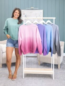Dip Dye Ribbed Pullover By DD Design | S - 2XL -Discount Divas Shop a10de78970bb6ff7ce4b90ca13d3bf41