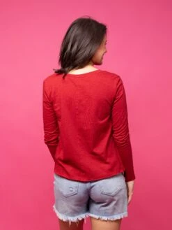 V Neck Center Seam Long Sleeve T-Shirt | S-XL -Discount Divas Shop a168594570a7a6ff4dfa99360391cbe4