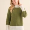 Color Block Cowl Neck Knit Sweater | S/M - M/L