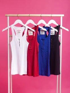 Zenana Ribbed Button Closure Tank Top | S - 3X