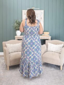 STACCATO Smocked Chest Strap Tie Shoulder Geo Printed Maxi Dress | S-XL 5 STACCATO Smocked Chest Strap Tie Shoulder Geo Printed Maxi Dress | S-XL -Discount Divas Shop a1f15caa4b3b56f29a38dd7cad404310