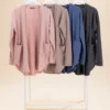 Raised Rib Solid Long Sleeve Open Cardigan | S-3XL