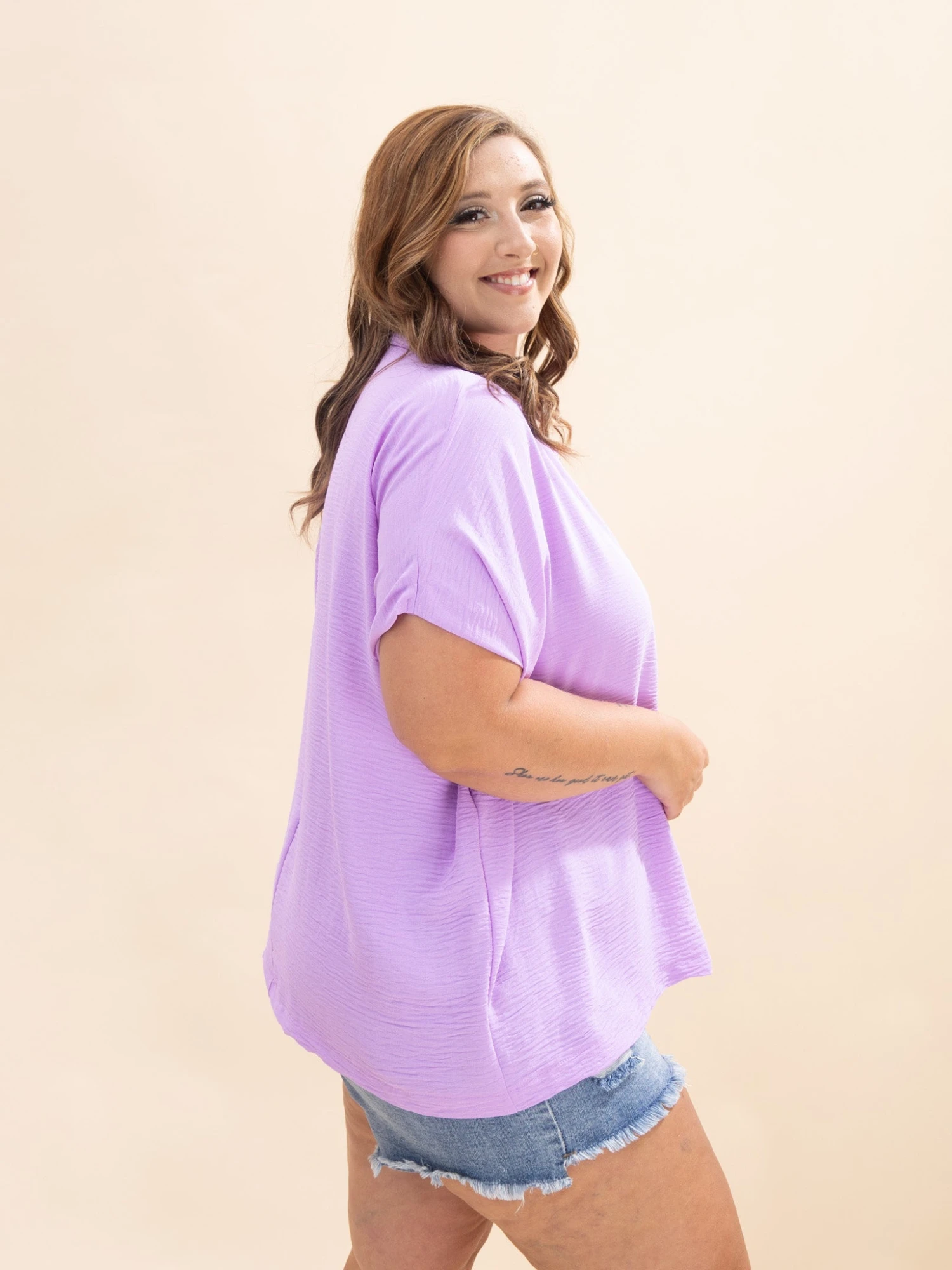 Zenana Airflow Collared V Neck Short Sleeve Top | S/M-L/XL 7 Zenana Airflow Collared V Neck Short Sleeve Top | S/M-L/XL - Image 7