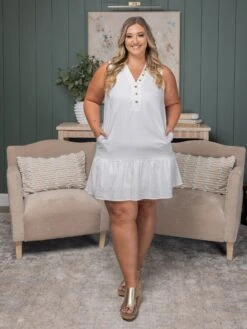 Solid Button Down Collar Sleeveless Midi Dress | S-XL -Discount Divas Shop a4adea823fd753f79859f294663422e9