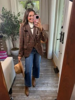 Tweed Long Sleeve Blazer | S-L -Discount Divas Shop a54dcb08ee93e6734aef1d53443eb172