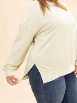 Washed Side Split Long Sleeve Knit Top | S-L -Discount Divas Shop a5b13519707c8542109bdc01256f15cc