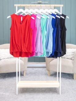 Dear Scarlett Solid Wrinkle Free Surplice Sleeveless Top | S - 3X -Discount Divas Shop a5dbd6118e448e08116f941681c08b5d