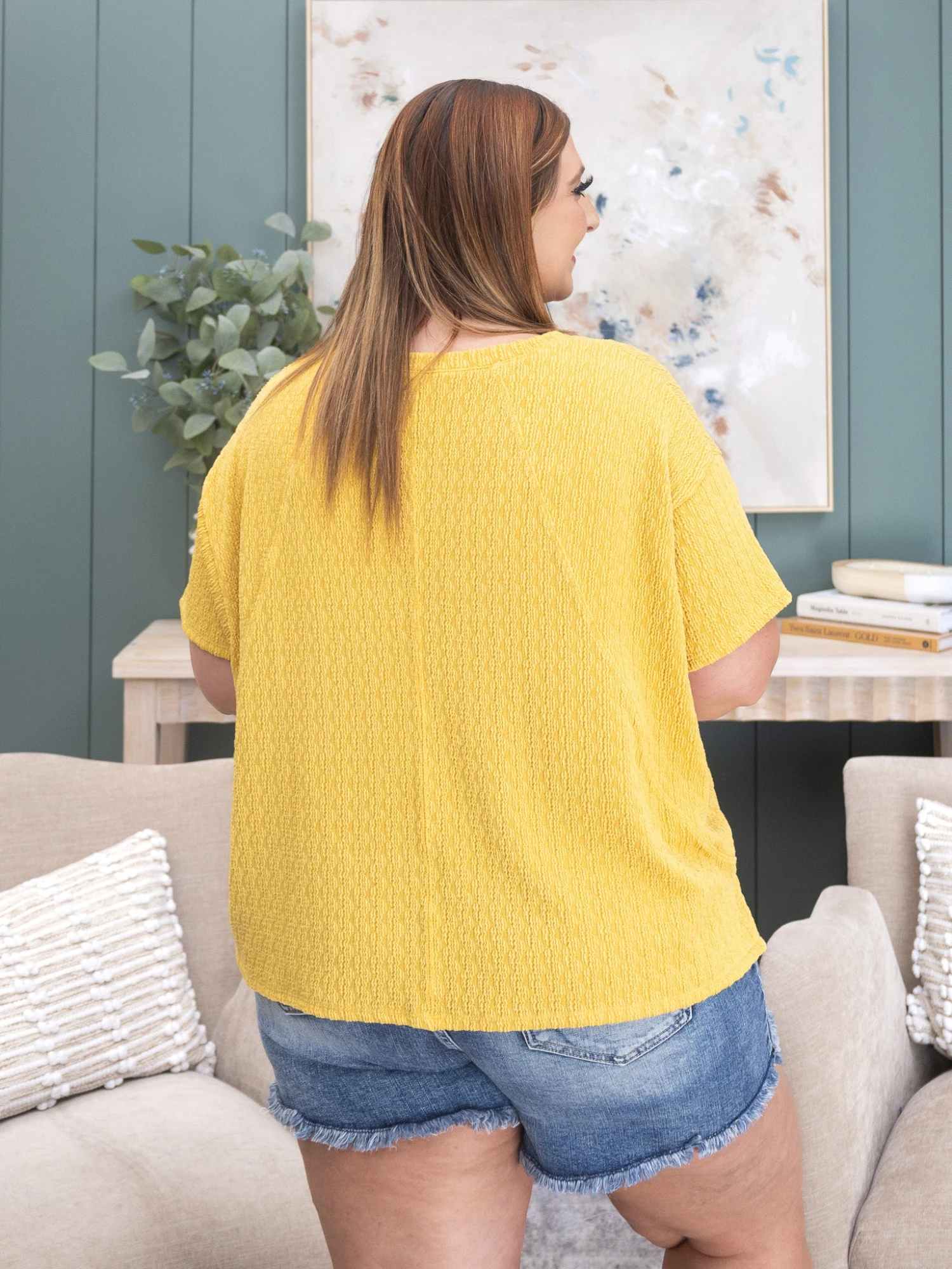 Textured Short Sleeve Top By DD Design | S - 3X 6 Textured Short Sleeve Top By DD Design | S - 3X - Image 6