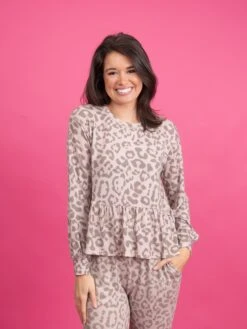 Leopard Print Long Sleeve Peplum Lounge Pullover | S-L Set W/ Sku48795 15 Leopard Print Long Sleeve Peplum Lounge Pullover | S-L Set W/ Sku48795 -Discount Divas Shop a6831422f1caf622f14b884031299657