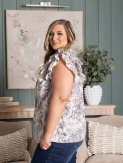 Printed Ruffle Sleeve V-Neck Top | S - 2X 6 Printed Ruffle Sleeve V-Neck Top | S - 2X -Discount Divas Shop a6affcf08e724821a4fd58b80b96c459