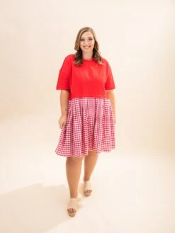 French Terry Twofer Baby Doll Dress | S-3XL Americana -Discount Divas Shop a6c7534cc89e93d98d9b2eed91b38b36