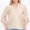 Print Button Down Shirt With Sleeve Tabs | S - 3XL Spin USA