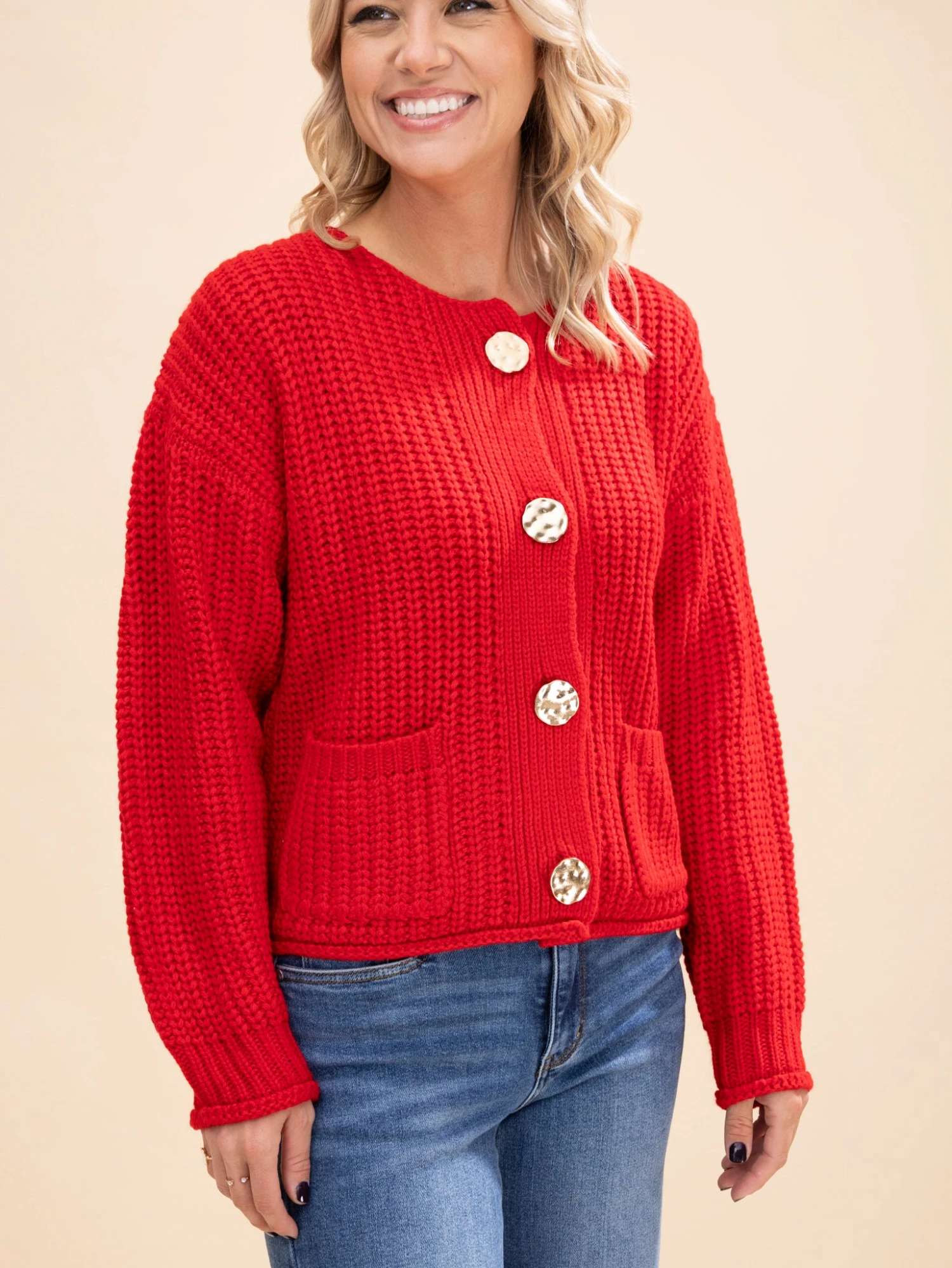 Big Button Accent Sweater Cardigan | S-L 2 Big Button Accent Sweater Cardigan | S-L - Image 2