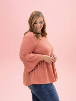 Comfy Knit Ruffle Hem 3/4 Sleeve Top By DD Design | S-3XL -Discount Divas Shop a77bed99a9ea1a657cc7ed5819f6c299