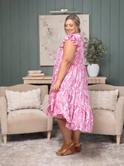 Damask Print Satin Tiered Midi Dress | S - XL -Discount Divas Shop a7ffadb72b46f3740c0d81a3ba60072d