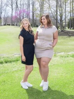 Modal Scuba Luxe Half Zip Short Dress | S-L