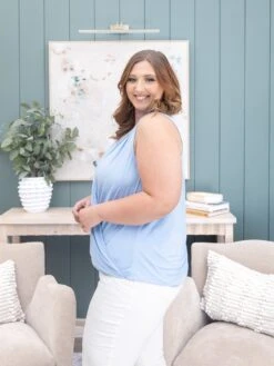 Dear Scarlett Solid Wrinkle Free Surplice Sleeveless Top | S - 3X -Discount Divas Shop a894ef093a6834631c72b3f16196877a