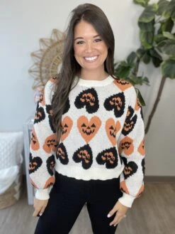 STACCATO Halloween Heart Patterned Sweater | S - XL