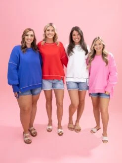 Luxe Fleece Oversized Contrast Stitched Sweatshirt By DD Design | S - 3XL Black Friday