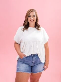 Diva Denim High Rise High Low Fray Hem Short | XS - 3X -Discount Divas Shop aa7758e2c4a4e0fbf7e416da4c3cee52