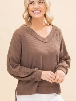 V Neck Waffle Knit Top By DD Design | S-3XL -Discount Divas Shop aa846a74790bd6bccf8f2f209d864710