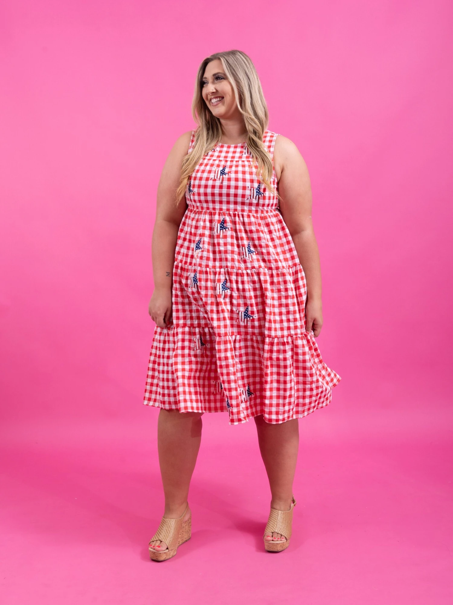 Checkered Star Midi Dress | S - 2XL 1 Checkered Star Midi Dress | S - 2XL