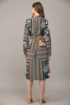 Scarf Print Tie Waist Shirt Dress | S - L Fate -Discount Divas Shop ab64cd05097d9fabce71c644521aa304