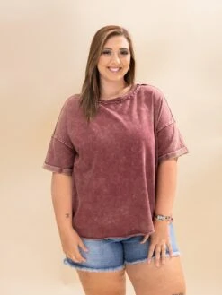 Zenana French Terry Acid Washed Tee | S/M-2X/3X -Discount Divas Shop ab81fd00e697fa7d45f91865586188b6