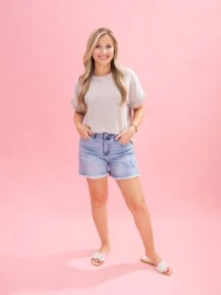 Diva Denim High Rise Fray Hem Short | XS - 3X -Discount Divas Shop abe371c143bedd58bd37f767a420deb6