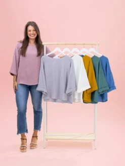 Airflow 3/4 Cuff Sleeve Top By DD Design | S-3XL