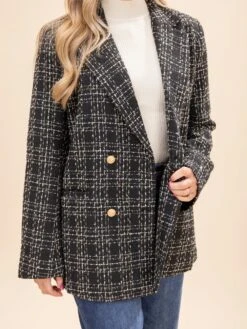 Double Breasted Tweed Jacket | S-L -Discount Divas Shop ad270d8654c49e68b57b32a697683d9b