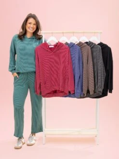 Raised Rib Hooded Pullover By DD Design | S-3XL Pair W/ Sku64518