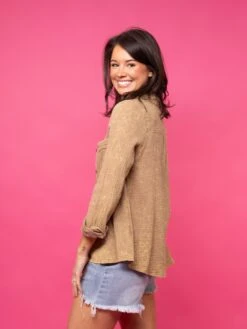 Washed Crinkle Gauze Button Down Long Sleeve Top | S-L -Discount Divas Shop ad6e761474ad8bf65ff92e761cf15d4a