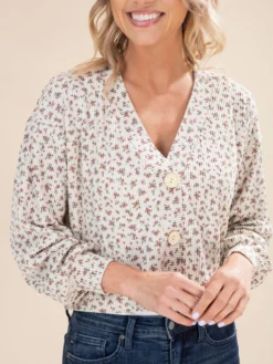 FloralJacquard Shawl Knit Cardigan | S-L